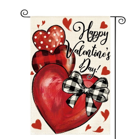 Valentine's Day Garden Flag Outdoor Dating Party Decoration Flag Print Door Welcome Flag