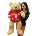 thumbnail image 1 of Valentine's Day Giant Teddy Bear 36 inches Soft Wears Removable T-shirt that Reads  I Love You This Much, Fully Stuffed Large Valentine's Day Stuffed Animal Packed in Big Box Ready to Hug, 1 of 4