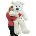 thumbnail image 1 of Valentine's Day Giant Teddy Bear With Heart on Chest to Express Love, 5 Foot Soft White Big Plush Made in USA, 1 of 12