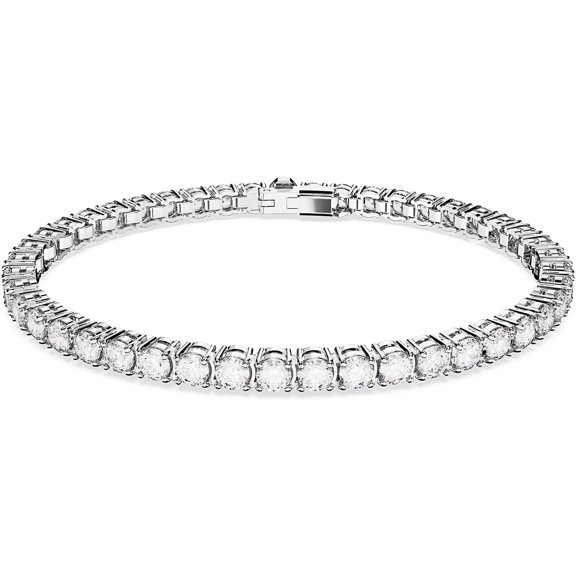【Valentine's Day Gift】14K White Gold Plated 4mm Zirconia Tennis Bracelet | Luxurious Gold Bracelet for Women, Size 6.7 Inches
