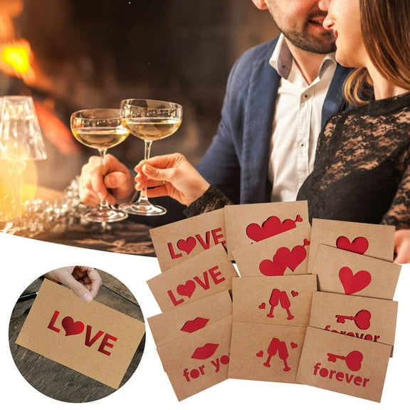 Valentine's Day Gift,6pcs Valentines Day Cards with Cut Heart Design and Envelopes Romantic Festival Greeting Cards for Adults for Expressing Love and Warm Wishes Valentine S Birthday