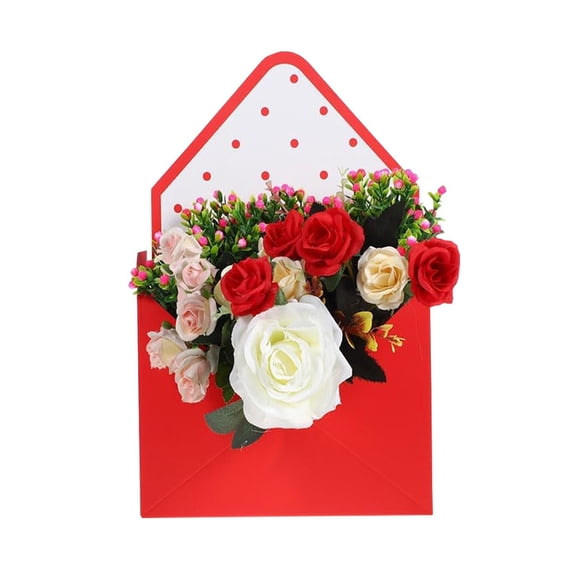 Valentine's Day Gift Box - 7.8x2.6x11.6in Enveloped Shape Flower Packing Boxes - Great for Bouquets and Special Occasions