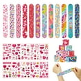 thumbnail image 1 of Valentine's Day Gift for Class Slap Bracelets Tattoos Sticker Heart Accessories for Valentine's Day Party Supplies Party Favors Valentines Exchange for School, 1 of 7