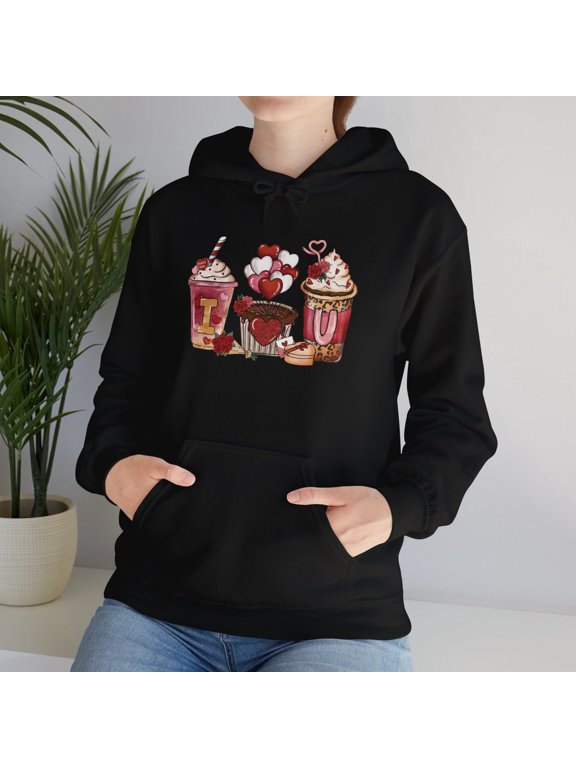Valentine's Day Gift: Cozy 'I Love You' Coffee Graphic Hoodie