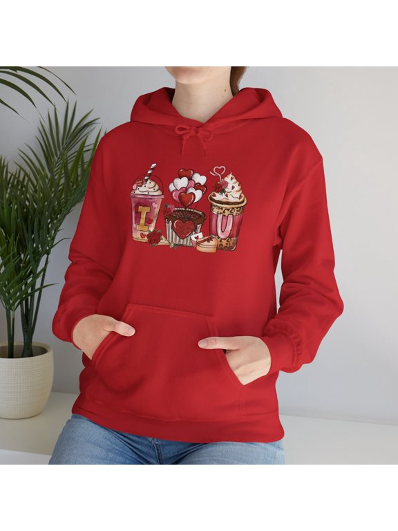 Valentine's Day Gift: Cozy 'I Love You' Coffee Graphic Hoodie
