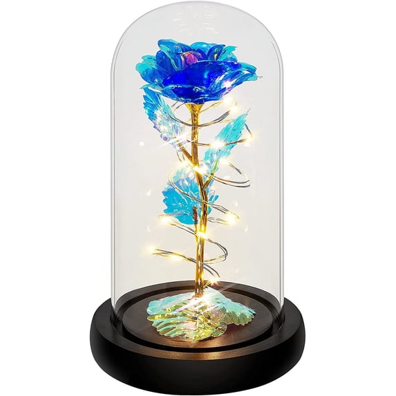 Valentine's Day Gift for Her,Gifts for Mothers Day,Birthday Gifts for Women,Red Colorful Artificial Flower Rose Gift,Mom Gifts for Her Women from Daughter Son,Light Up Rose Flower Gift in A Glass Dome