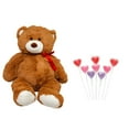 thumbnail image 1 of Valentine’s Day Gift – Jumbo 34" Teddy Bear with Heart-Shaped Lollipop Bouquets (8-Count Packs) – Adorable Plush Toy & Sweet Treat Combo, 1 of 4
