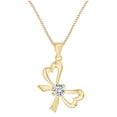 thumbnail image 1 of AFFY Valentine's Day Gift Simulated Cubic Zirconia Bowknot Pendant Necklaces In 14K Yellow Gold Over Sterling Silver, 1 of 1