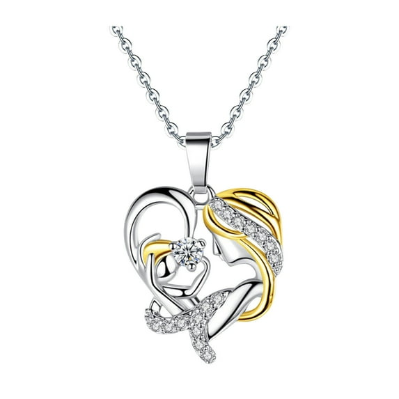 Valentine's Day Gift: Stainless Steel Necklace Featuring a Crystal Heart