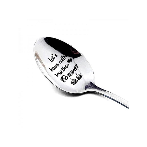 Valentine's Day Gift Stainless Steel Spoon Long Handle Engraved Spoon Wedding Anniversary