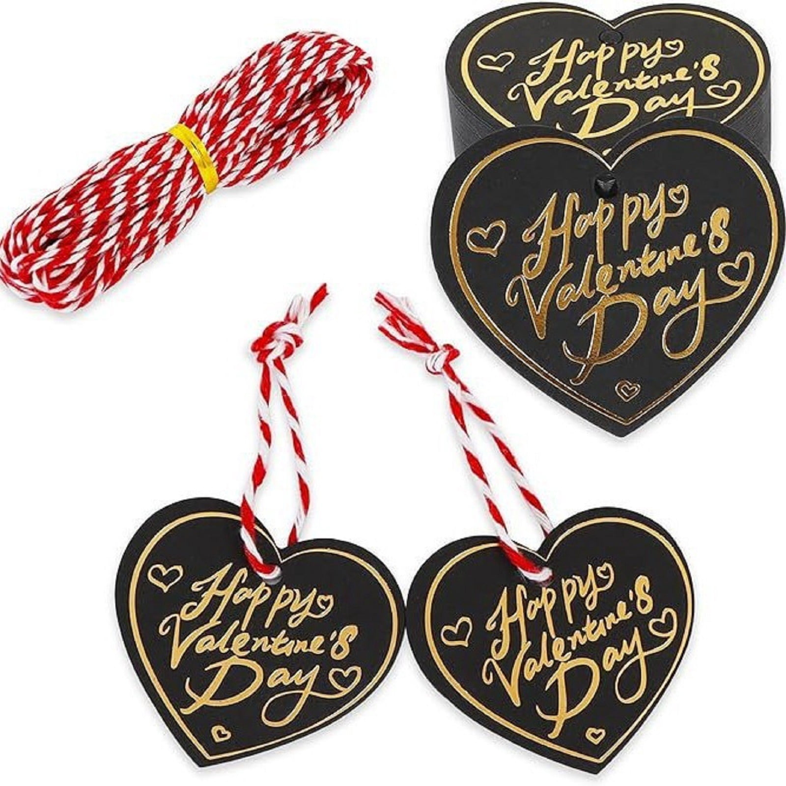 Valentine's Day Gift Tags, Heart Gift Tags, 100pcs Heart Shaped Hanging ...