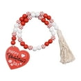thumbnail image 1 of Valentine's Day Gift, Wooden Bead String Pendant, Bead String with Rope Tassel, Romantic Gift for Her, 1 of 6