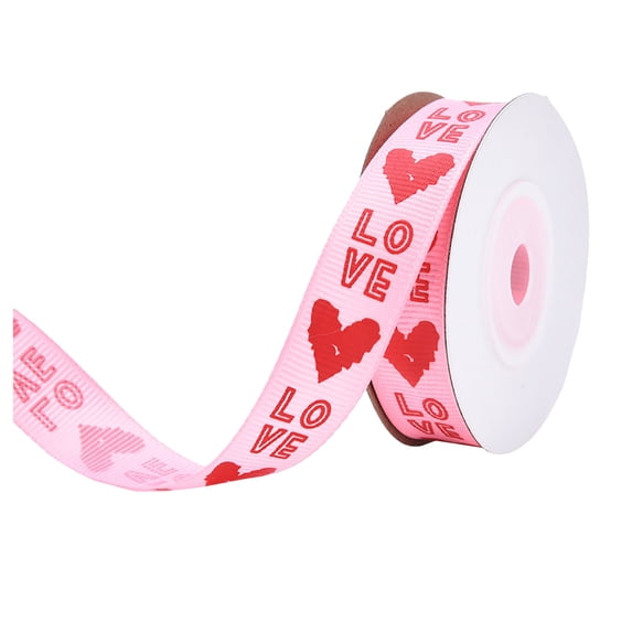 Valentine's Day Gift Wrapping Ribbon, Heart Pattern Gift Box Ribbon, Durable Fabric Wedding Ribbon for Anniversary Valentine Ribbon, DIY Crafts Romantic Ribbon for Cake Banding & Wedding Decor