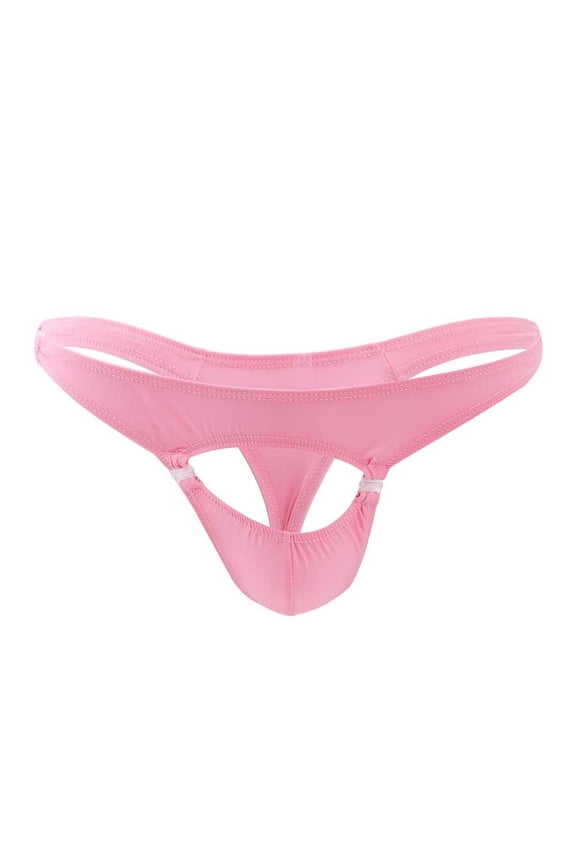 Valentine's Day Gifts for Him Meitianfacai Men's Underwear Men's Personality Unbuttoned T Pants Low Waist Underwear Ice Silk Men Mens Thong Underwear Pink