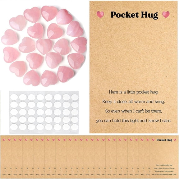 Valentine's Day Gifts for Kids - 8 Pack Heart-shaped Plastic Valentine's Day Cards with Heart Stones for Boys Girls Classroom School Party Gift Exchange, Version A