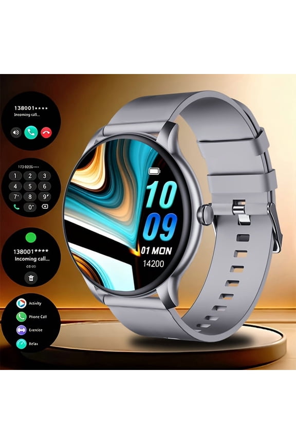 [Valentine's Day Gifts]Large Font Round Screen Smartwatch for Seniors | Call Alerts | Easy to Use | Comfortable to Wear | Best Gift for Elders Halloween