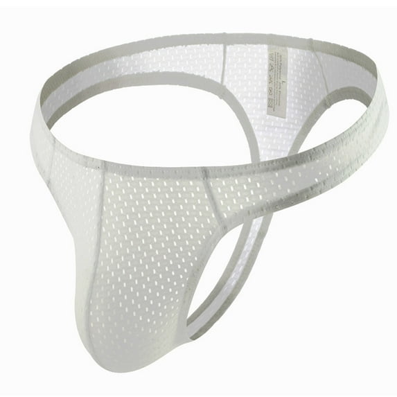 Valentine's Day Gifts for Him Meitianfacai Men's Underwear Ring Panties Fashion Breathable Nylon Mesh Thong Cool And Comfortable Mens Thong Underwear White
