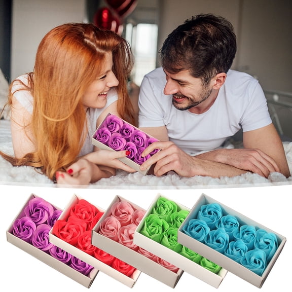 Valentine‘s Day Gifts For Her Soap Flowers Pretty Red Rose 8Pcs Scented Soap Rose Petals Plant Essential Oil Rose Soap Set Unique Gifts for Women Lover Birthdays Christmas