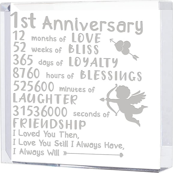 Valentine's Day Gifts Square Engraved Keepsake and Paperweight Gifts for Wife Husband Boy/Girlfriend - 1st Anniversary I Love You Still I Always Have