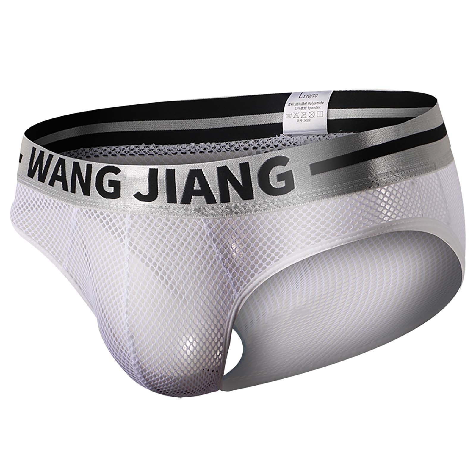 Valentine's Day Gifts for Him Meitianfacai Men's Underwear Men's Solid  Color Low Waist Briefs Underpants Mens Underwear White