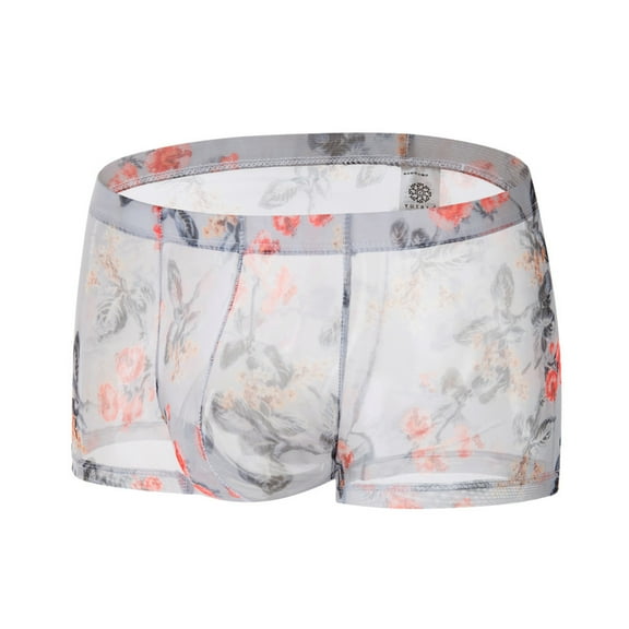 Valentine's Day Gifts for Him Meitianfacai Mens Underwear Men's Underwear Transparent See Through Shorts Hot Lip Print Underpants