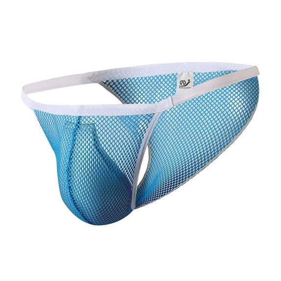 Valentine's Day Gifts for Him Meitianfacai Underwear Men's Solid Color Low Waist Briefs Underpants Mens Underwear Blue