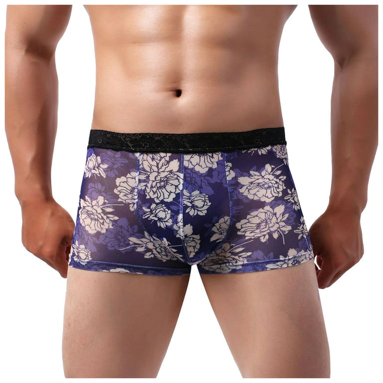 Valentine's Day Gifts for Him Meitianfacai Underwear Men's Underwear Boxer  Briefs Printed Transparent Lace Breathable Underwear Mens Underwear Briefs  