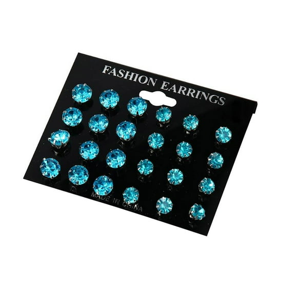 Valentine's Day Gifts for Woman 12 Sets Of Earrings Cool And Gorgeous Personality Crystal Earrings Earrings Set Blue