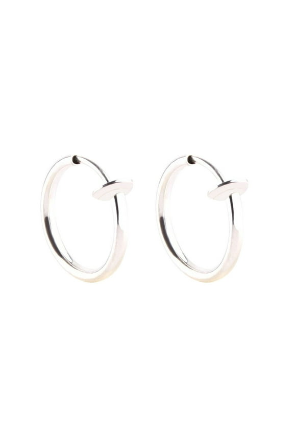 Valentine's Day Gifts for Woman 2Pcs Clip On Body Nose Lip Ear Fake Retractable Earrings Hoop Earrings Septum White 12Mm