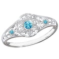 thumbnail image 1 of Valentine's Day Gifts for Woman Fashion Blue Gemstone Zircon Sun Flower Pattern Jewelry Silver 10, 1 of 5