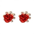 thumbnail image 1 of Valentine's Day Gifts for Woman Fashionable Crystal Flower European And American Diamond Rose Earrings A, 1 of 3