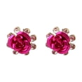 thumbnail image 1 of Valentine's Day Gifts for Woman Fashionable Crystal Flower European And American Diamond Rose Earrings C, 1 of 3