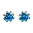 thumbnail image 1 of Valentine's Day Gifts for Woman Fashionable Crystal Flower European And American Diamond Rose Earrings E, 1 of 3