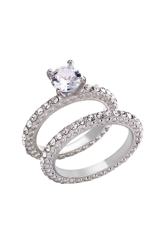 Valentine's Day Gifts for Woman Flash Diamond Engagement Rings Women'S Rings Fashion Jewelry Wedding Rings Silver 8#