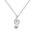 thumbnail image 1 of Valentine's Day Gifts for Woman Musical Note Necklace Cubic-Zirconia Necklace Gift For Women Gril Wonderful Gift Silver, 1 of 3