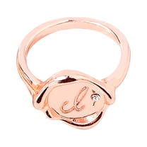 Valentine's Day Gifts for Woman Ring 26 Flower English Letters Rose Gold Diamond Bracelet Letter Couple Ring Rose Gold 7