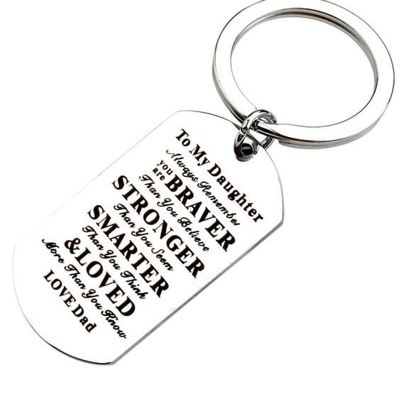 Valentine's Day Gifts for Woman Titanium Steel Keychain For Father'S Day Gift Birthday Present Stainless Keychai D