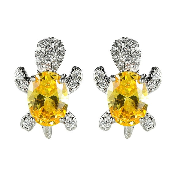 Valentine's Day Gifts for Woman Turtle Zircon Earrings Women'S Earrings Pendant Earrings Temperament Net Red Ear Multicolor F