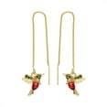thumbnail image 1 of Valentine's Day Gifts for Woman Vintage Winged Hummingbird Bird Ear Hoop Earrings Personalized Earrings Red, 1 of 2