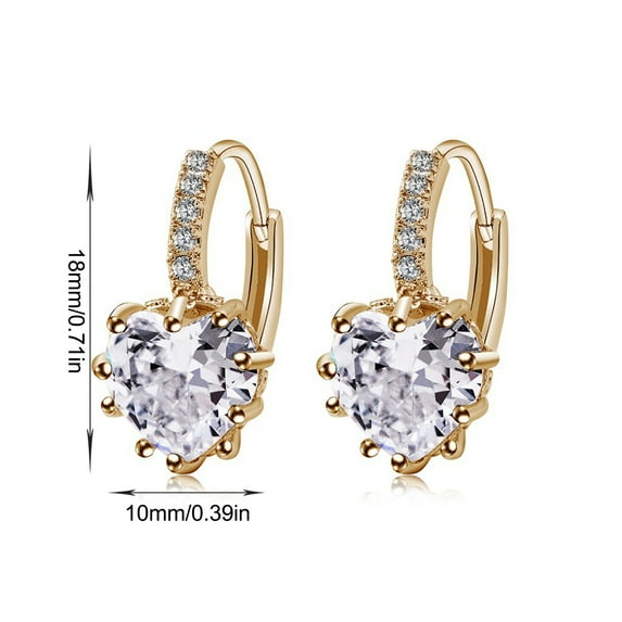 Valentine's Day Gifts for Woman Women Earrings Heart-Shaped Zircon Multi-Color Fashion Earrings H