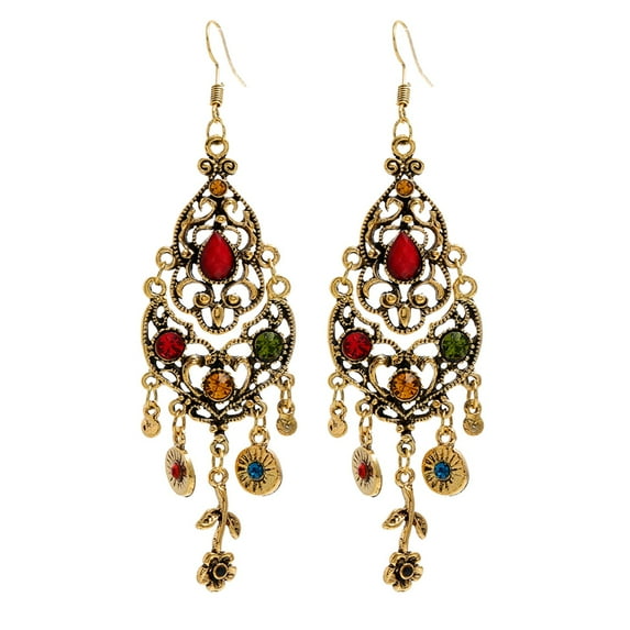 Valentine's Day Gifts for Woman Women Retro Boho Multicolor Chandelier Ethic Bohemian Party Earrings Ear Hook Drop F