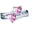 thumbnail image 1 of Valentine's Day Gifts for Woman Zircon Double Shaped Engagement Wedding Alloy Jewelry Pink 8, 1 of 1