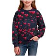 thumbnail image 1 of Valentine's Day Girls Clothes Cute Heart Printed Long Sleeve Tops Crewneck Sweatshirt for Girls Size 1-15, 1 of 7