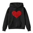 thumbnail image 1 of Valentine's Day Girls Sweatshirts Hoodies Long Sleeve Love Heart Graphic Hoody Kids Cute Pullover Tops Size 13 Y-14 Y, 1 of 1