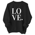 thumbnail image 1 of Valentine's Day Girls Sweatshirts Love Letter Printing Oversized Pullover Cute Soft Long Sleeve Crew Neck Tops Black 9-10 Years, 1 of 2