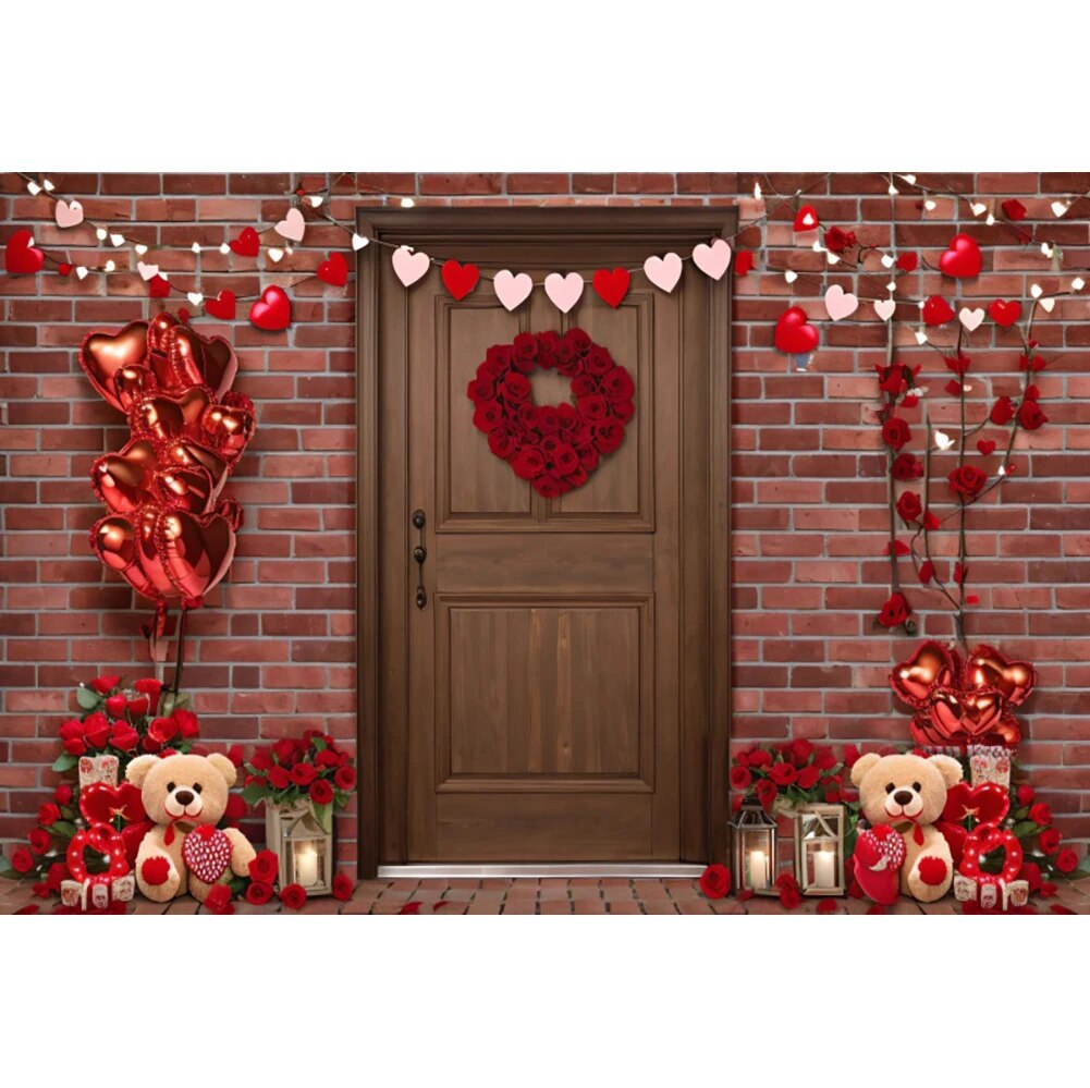 Valentine's Day Glitter Heart Photography Backdrop Love Romantic ...