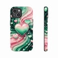 thumbnail image 1 of Valentine's Day Glitter Hearts Swirl Holographic Gradient iPhone Case Compatible with iPhone 11/12/13/14/15/16 (Pro Max/Plus) Couples Gift Idea, 1 of 9