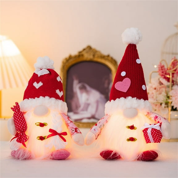 Valentine's Day Glowing Doll Home Decoration Gift Hand-held Candy Gift Knitted Glowing Doll for Couples