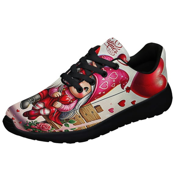 Valentine's Day Gnome Couple Shoes Sneakers Black Size 10