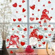 Valentine's Day Gnome Window Clings Love Hearts Wall Stickers Decals Decorations Anniversary Wedding Living Room Home Kitchen Holiday Decor
